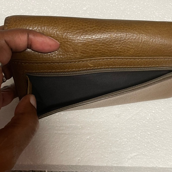 EUC “Fossil Logan” Brown & Multi-color Genuine Leather Clutch Wallet w/Snap Flap - Picture 5 of 16
